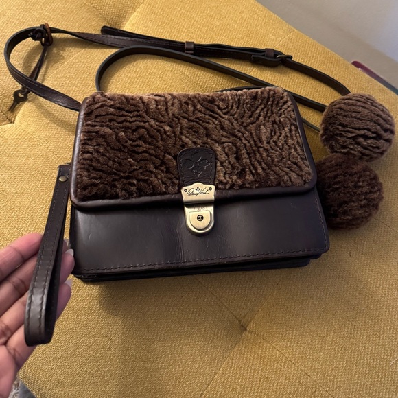 Patricia Nash Leather/Fur Crossbody - Picture 9 of 11